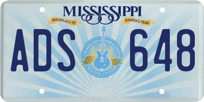 MS license plate ADS648