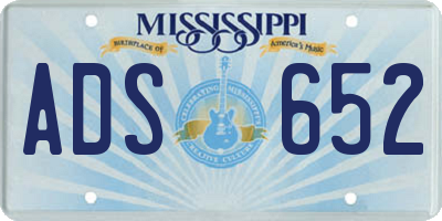 MS license plate ADS652