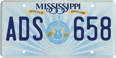 MS license plate ADS658