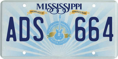 MS license plate ADS664