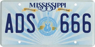MS license plate ADS666
