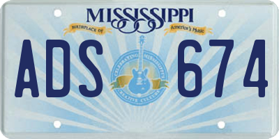 MS license plate ADS674