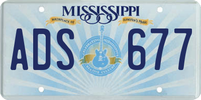 MS license plate ADS677