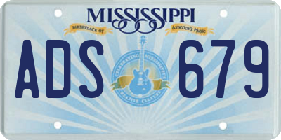 MS license plate ADS679