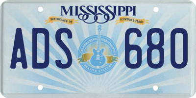 MS license plate ADS680