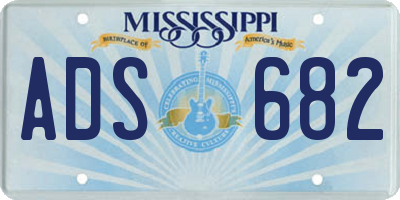 MS license plate ADS682
