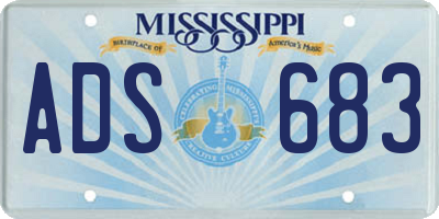 MS license plate ADS683