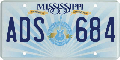 MS license plate ADS684
