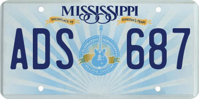 MS license plate ADS687