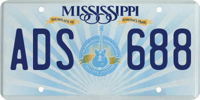 MS license plate ADS688