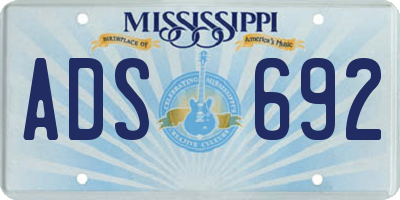 MS license plate ADS692