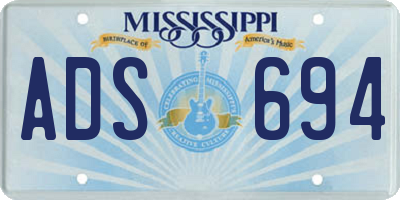 MS license plate ADS694