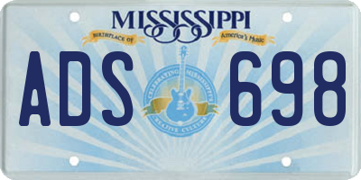 MS license plate ADS698