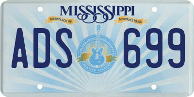 MS license plate ADS699