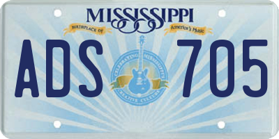 MS license plate ADS705