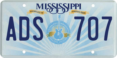 MS license plate ADS707