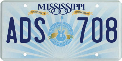 MS license plate ADS708