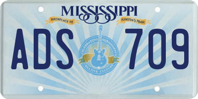 MS license plate ADS709