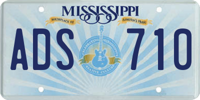 MS license plate ADS710