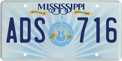 MS license plate ADS716