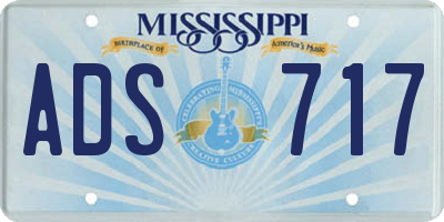 MS license plate ADS717