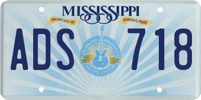 MS license plate ADS718