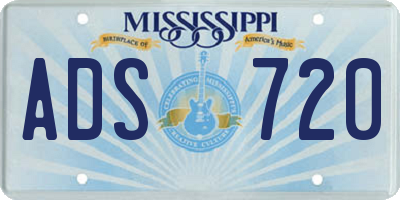 MS license plate ADS720