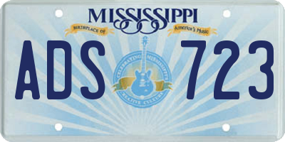 MS license plate ADS723