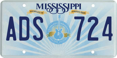 MS license plate ADS724