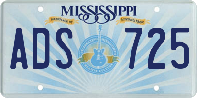 MS license plate ADS725