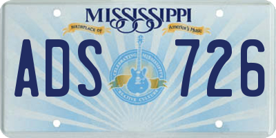 MS license plate ADS726
