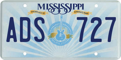 MS license plate ADS727
