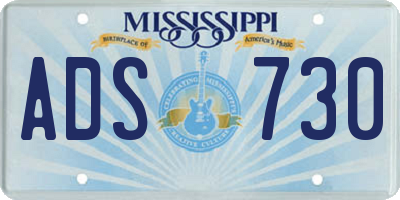 MS license plate ADS730