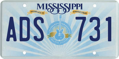 MS license plate ADS731