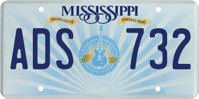 MS license plate ADS732