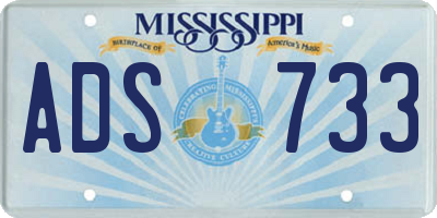 MS license plate ADS733