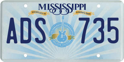 MS license plate ADS735
