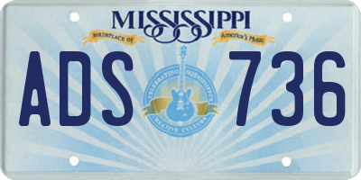 MS license plate ADS736