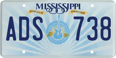 MS license plate ADS738