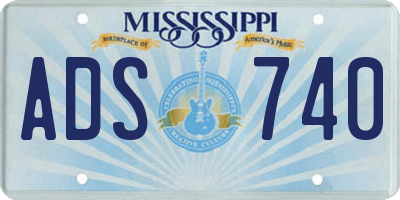 MS license plate ADS740
