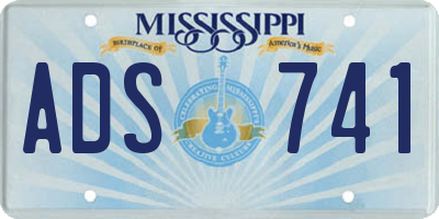 MS license plate ADS741