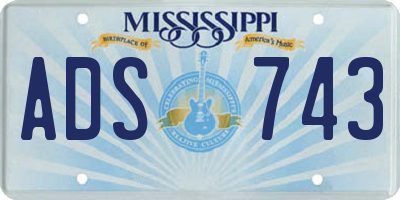 MS license plate ADS743