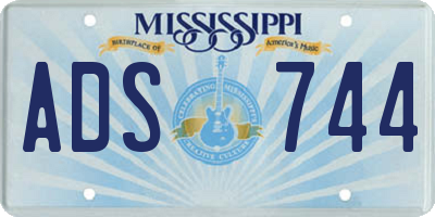 MS license plate ADS744