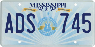 MS license plate ADS745