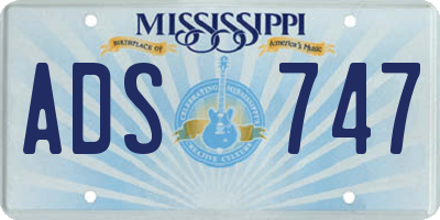 MS license plate ADS747