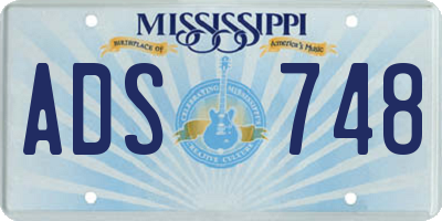 MS license plate ADS748