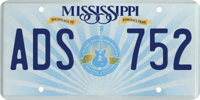 MS license plate ADS752