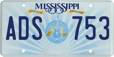 MS license plate ADS753
