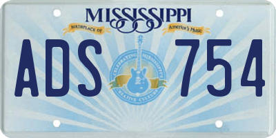 MS license plate ADS754