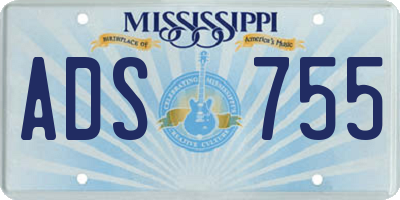 MS license plate ADS755